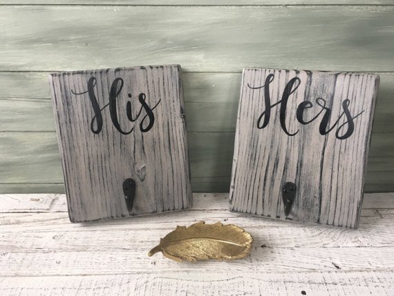 His and Her Bathroom Decor Elegant Rustic Bathroom Decor His and Her Hooks Decorative Hooks