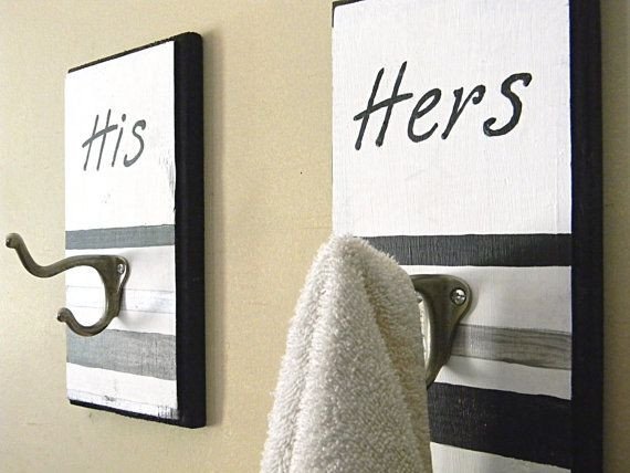 His and Her Bathroom Decor New His and Hers towel Hangers Bathroom Decor by Revelationhouse Home Sweet Home