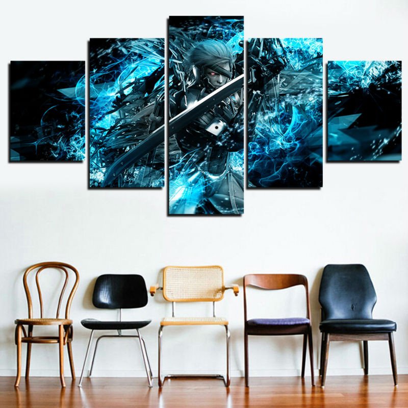 Home Decor Pictures Living Room Inspirational 5 Panel Canvas Painting Metal Gear solid Home Decor for Living Room Game Poster Modern