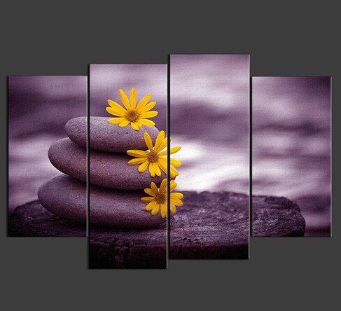 Home Interior Pictures Wall Decor Beautiful Zen Painting Home Decor Canvas Art Framed 4 Panel Interior Decoration Wall Print