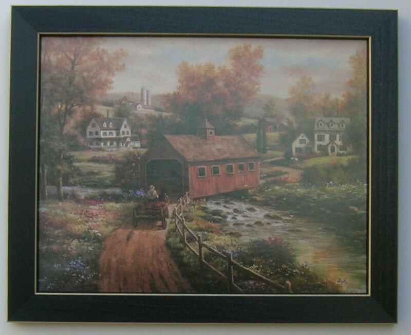 Home Interior Pictures Wall Decor New Covered Bridge Landscape Country Framed Country for Interior Home Decor