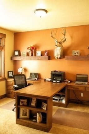 Home Office Decor Ideas Pictures Elegant Wood L Shaped Desk Foter