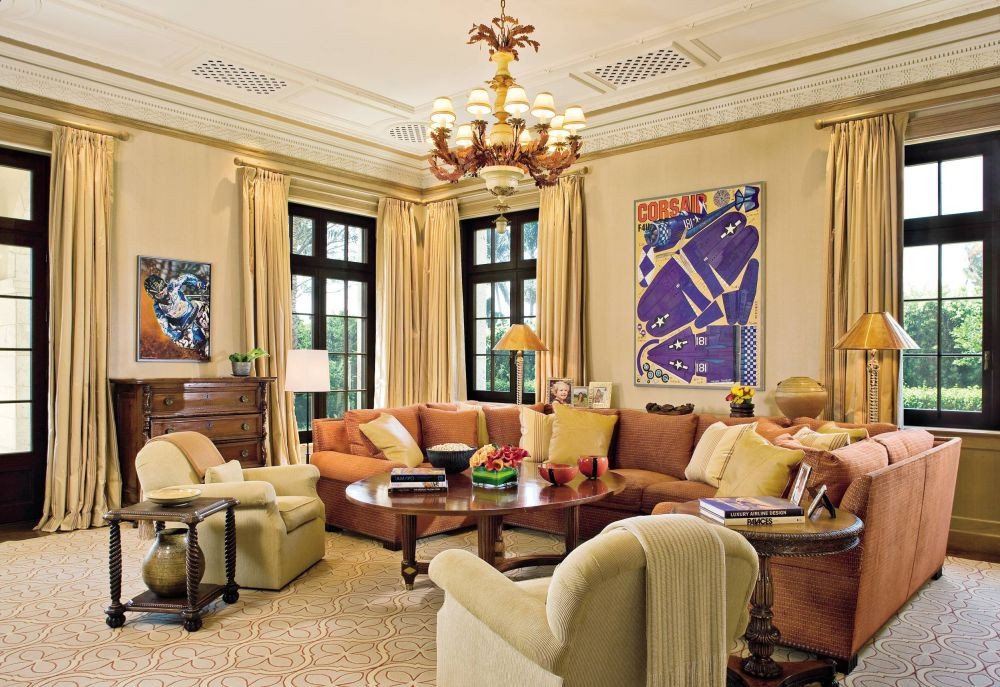 Homey Traditional Living Room New Traditional Living Room by Marjorie Shushan by Architectural Digest