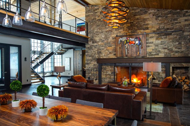 Industrial Contemporary Living Room Lovely Caldera Rustic Modern with A Twist Industrial Contemporary Living Room Portland by