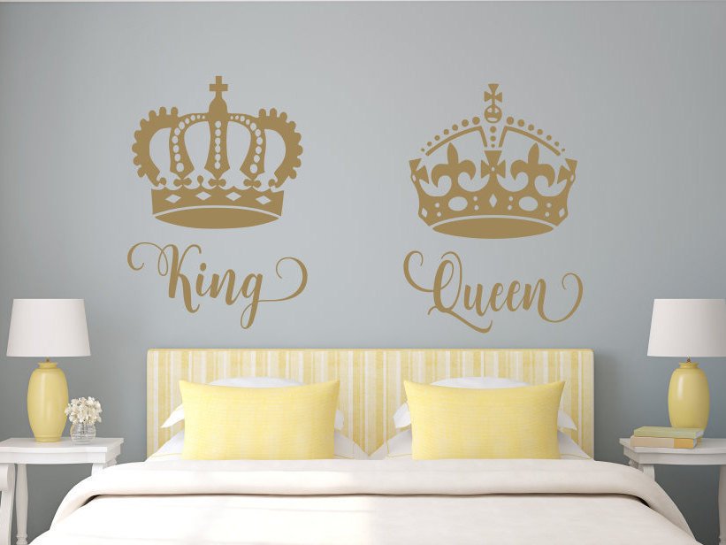 King and Queen Bedroom Decor Lovely King and Queen Wall Decal His Queen Her King Master Bedroom Decor Romantic Bedroom