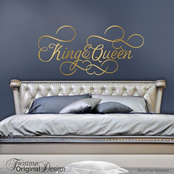 King and Queen Bedroom Decor Luxury King and Queen Bedroom Decor Romantic Bedroom Decal Gold