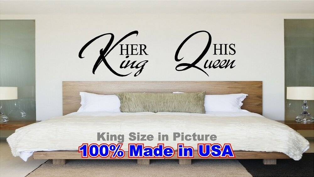 King and Queen Bedroom Decor Unique Her King His Queen Bed Room Wall Quote Vinyl Decal Love Saying Decor Sticker