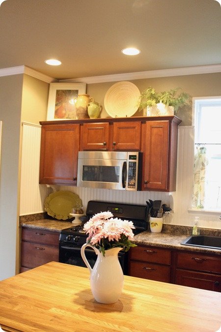 Kitchen Decor for Above Cabinets Lovely How to Decorate Kitchen Cabinets From Thrifty Decor Chick