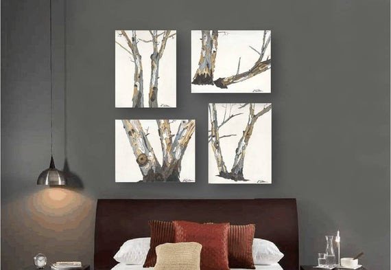 Large Dining Room Wall Decor Unique Very Large Wall Art Set Canvas Print Tree Trunks Artwork White Living Dining Room Office Kitchen