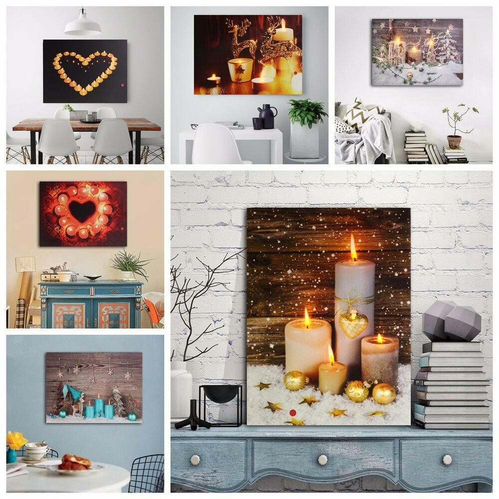 Led Lights for Home Decor Best Of Candle Canvas Painting Led Light Up Art Home Wall Hanging Decor