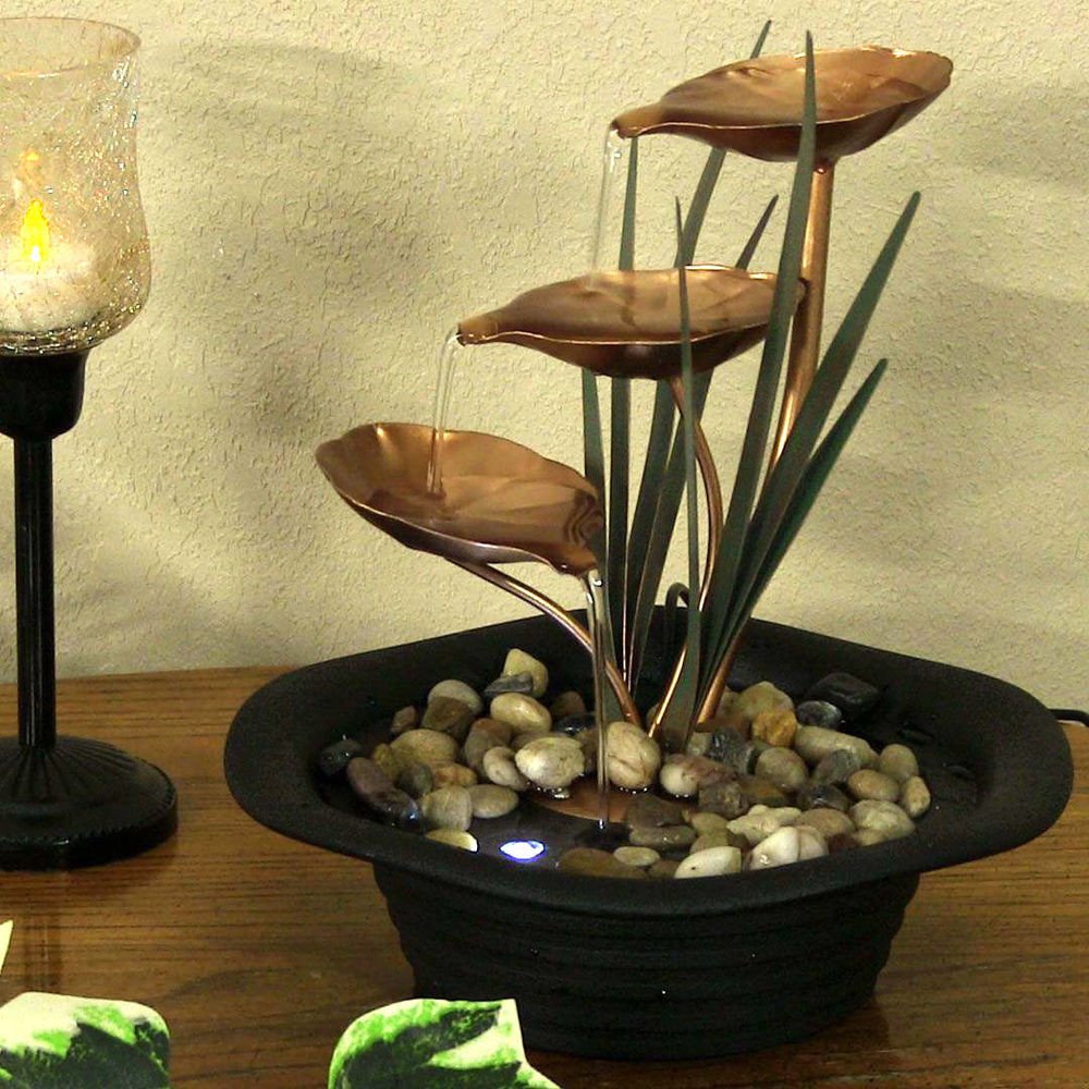 Led Lights for Home Decor Lovely Sunnydaze Décor 3 Leaf Cascading Tabletop Water Fountain W Led Lights Home Décor