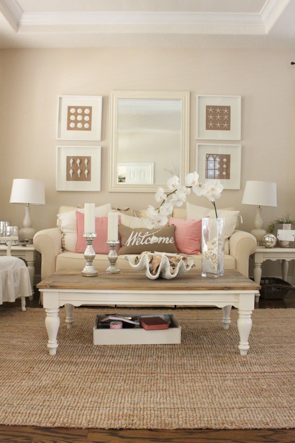 Living Room Art Decor Ideas Lovely Pink Decor for Living Room and Dining Room Starfish Cottage