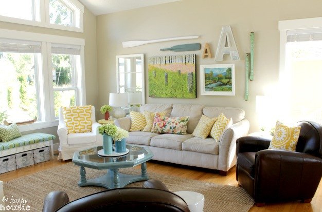 Living Room Design for Summer Elegant Lake Cottage Late Summer Beachy Decor House tour