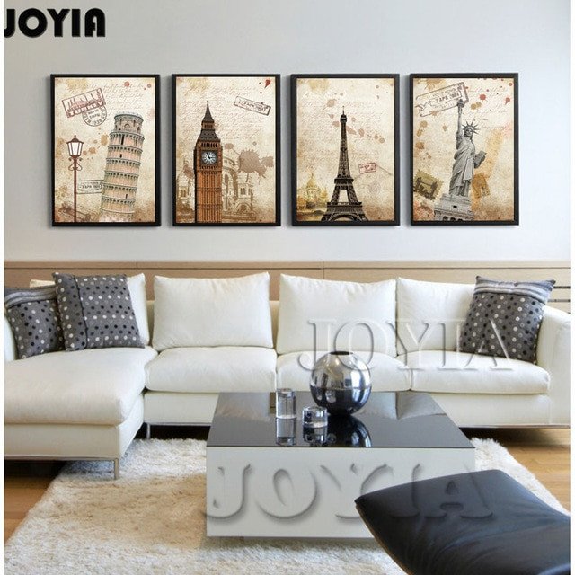 Living Room Wall Decor Pictures Beautiful Home Decor Vintage Paintings Canvas Prints World Famous Landmarks for Living Room Wall