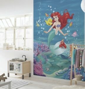 Mermaid Decor for Kids Room Beautiful Wall Mural Wallpaper Disney Mermaid 254x184cm Photo Decor for Kids Room