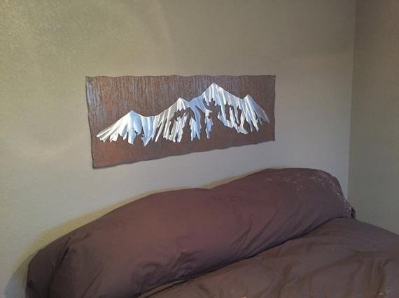 Metal Wall Decor for Bedroom Elegant Mountain Artwork for Your Bedroom Bed Headboard Metal Wall