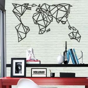 Metal Wall Decor for Bedroom Unique Geometric World Map Metal Wall Decor Home Fice Living Room Bedroom Decoration