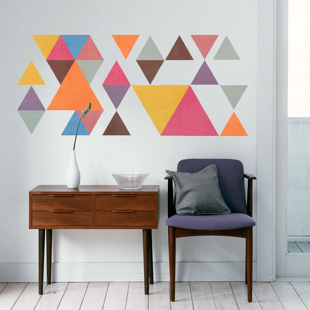 Mid Century Modern Wall Decor Inspirational Geometric Wall Decor Mid Century Modern Triangles Sticker