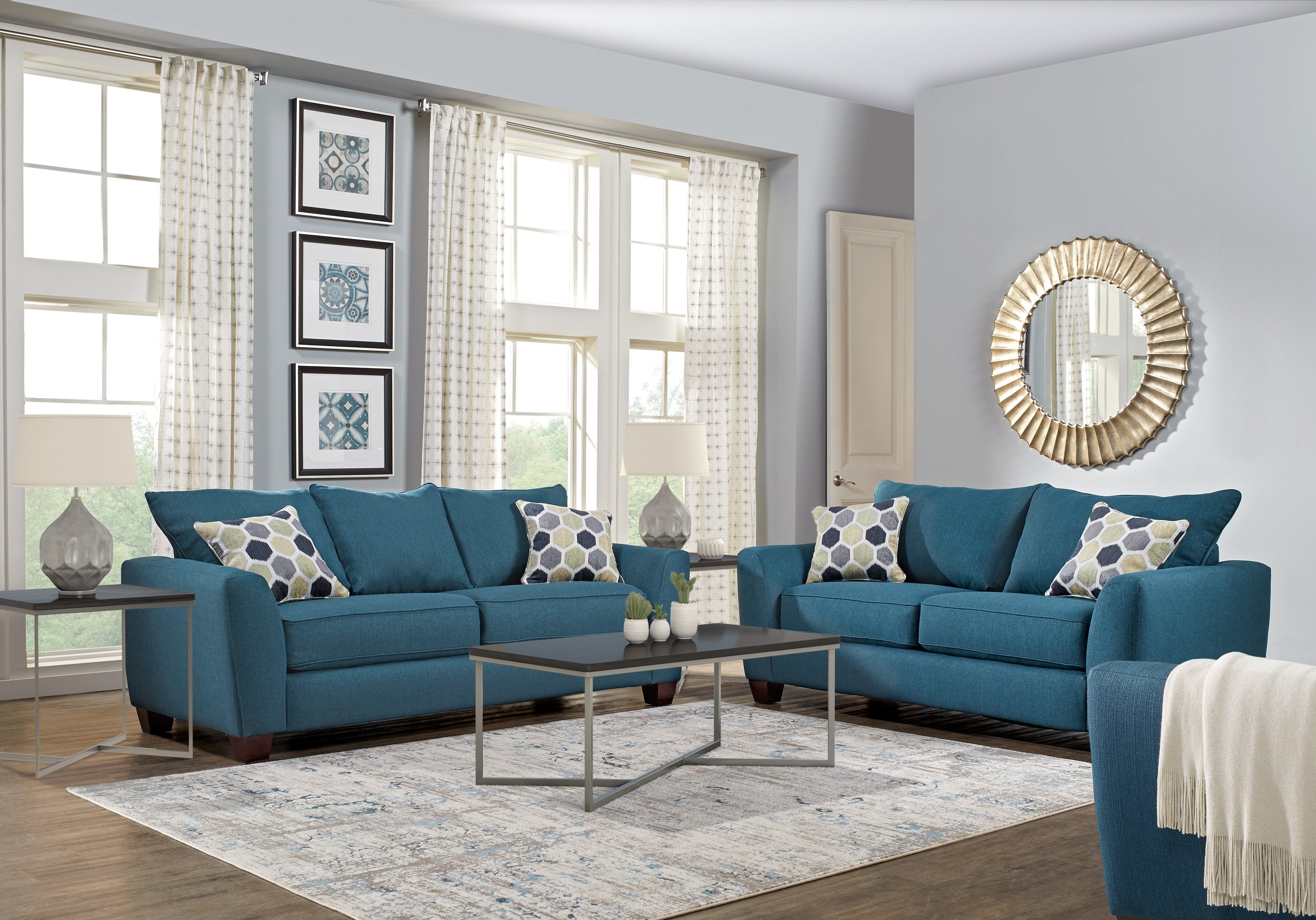 Modern Blue Living Room Decorating Ideas New Bonita Springs Blue 2 Pc Sleeper Living Room Living Room Sets Blue