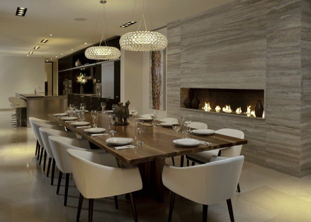 Modern Dining Room Wall Decor Inspirational 14 sophisticated Dining Rooms with Beautiful Fireplace