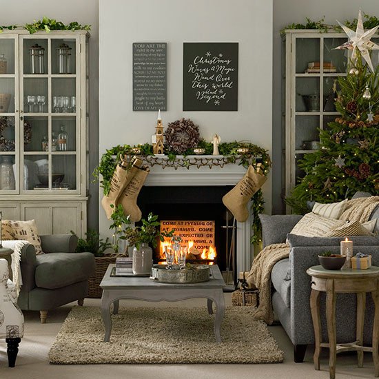 Modern Living Room Decorating Ideas Christmas Unique Grey and Taupe Christmas Living Room Decorating