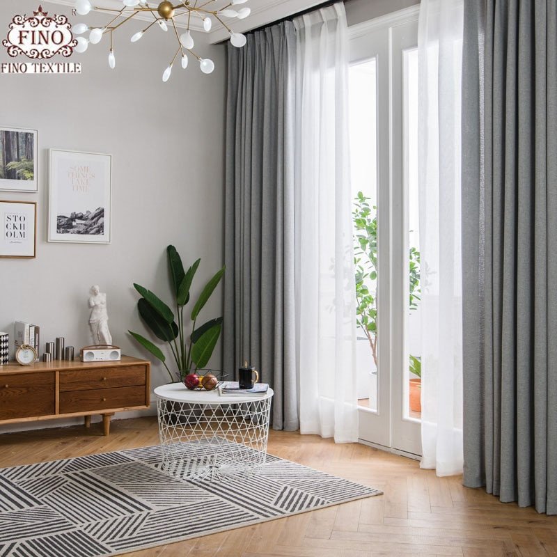 Modern Living Room Decorating Ideas Curtains Beautiful Fino nordic Gray solid Curtain Fabrics for Living Room Modern Window Treatments Drapes Curtains