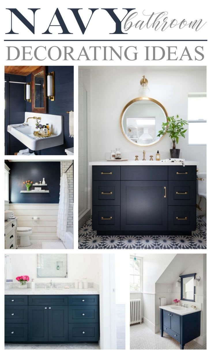 Navy and White Bathroom Decor Elegant Navy Bathroom Decorating Ideas