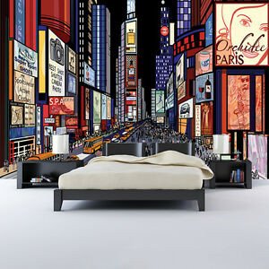 New York City Bedroom Decor Inspirational Times Square New York Wall Mural City Illustration Wallpaper Bedroom Decor