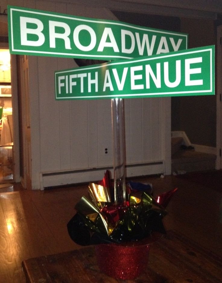 New York themed Home Decor New Centerpieces New York themed events Broadway New York Centerpiece New York Nights