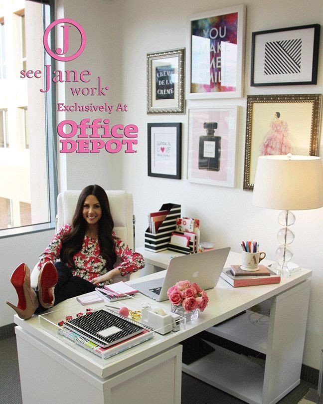 Office Decor Ideas for Work Lovely the sorority Secrets Workspace Chic with Fice Depot See Jane Work Ali S Picks