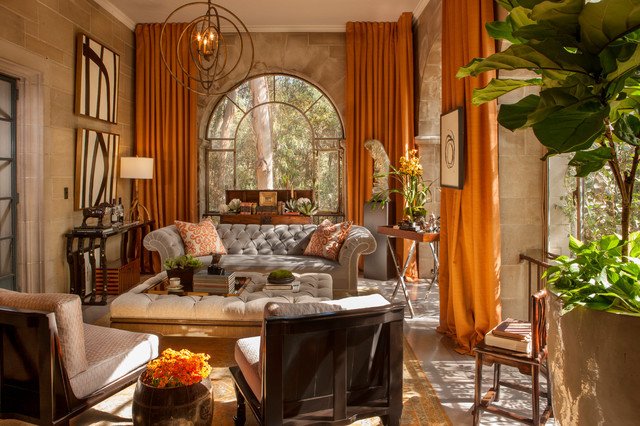 Orange Traditional Living Room Best Of Greystone Mansion solarium Lounge Traditional Living Room Los Angeles by Casa Wasy