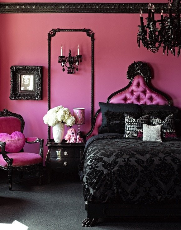 Pink and Black Bedroom Decor Unique Dramatic Pink and Black Bedroom S and for Tumblr Pinterest