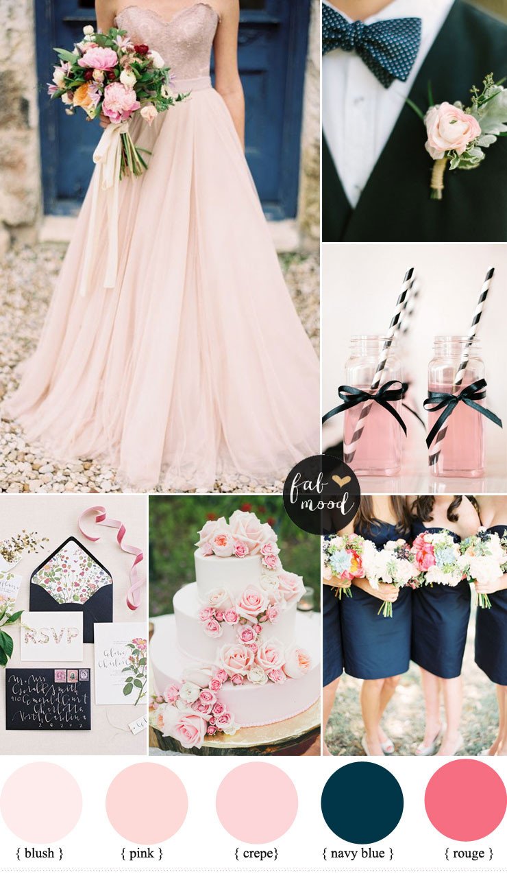 Pink and Blue Wedding Decor Awesome Blush Pink and Navy Blue Wedding Inspiration