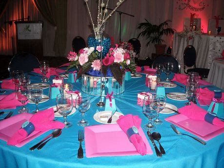 Pink and Blue Wedding Decor Elegant Carl Hart Uses Shades Of Teal Blue and Pink to Interpret the Bride S Decor theme