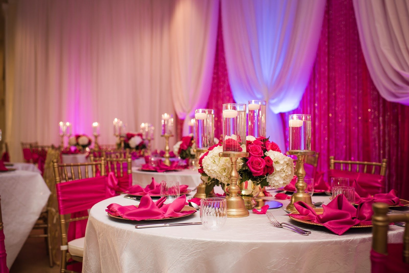 Pink and Gold Wedding Decor Fresh Heaven Brides Fuchsia Pink and Champagne Gold Bo