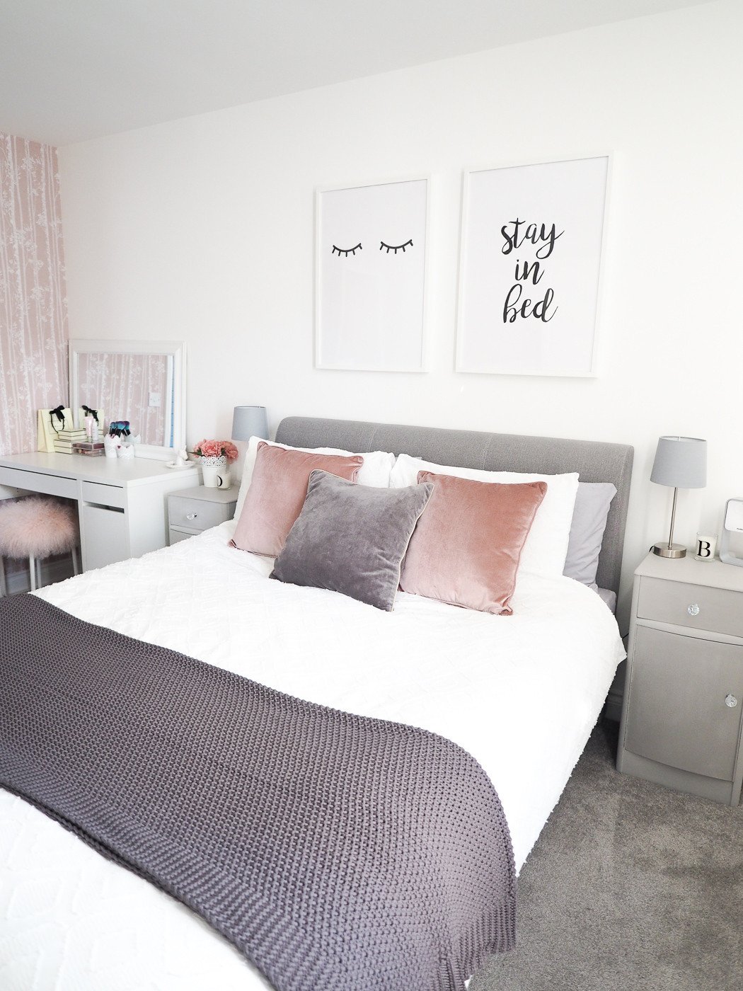 Pink and Gray Room Decor Luxury Bedroom tour