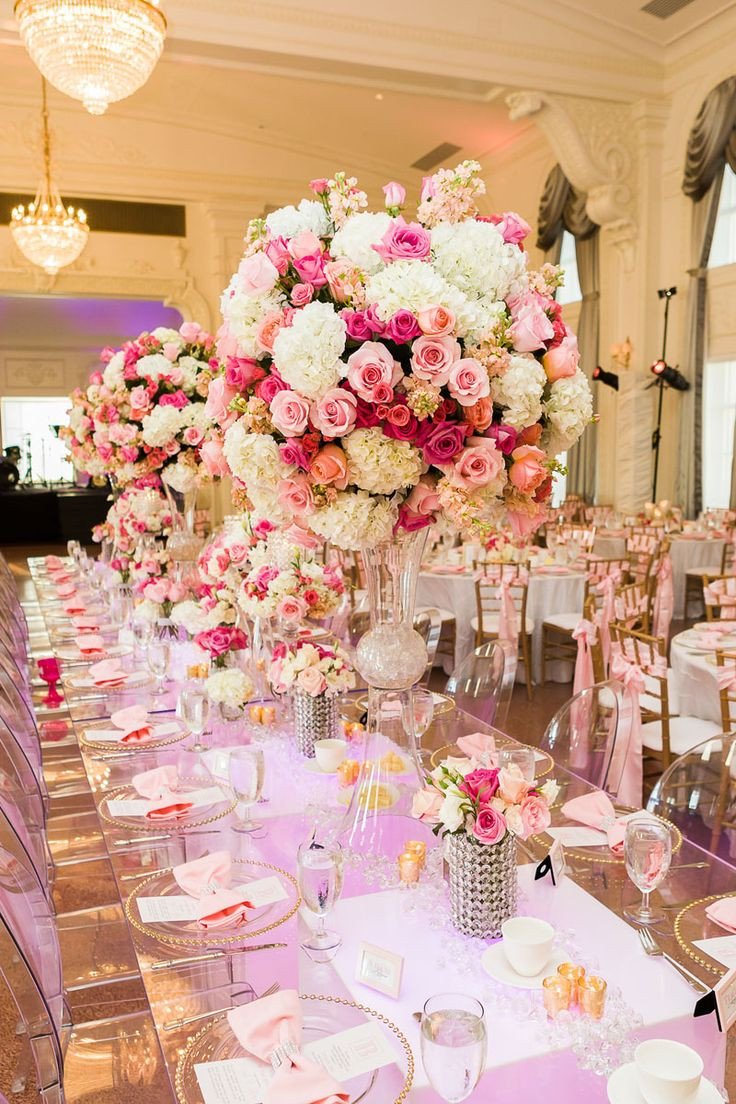 Pink and White Wedding Decor Lovely Contemporary Wedding Table Accessories and Decoration Using Cute Wedding Centerpiece Simple