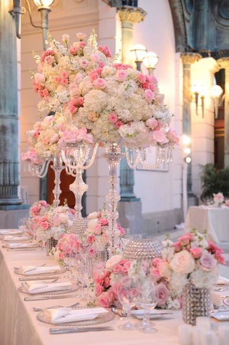 Pink and White Wedding Decor Unique Elegant Pink Green and White Wedding Decor with Crystal Accents