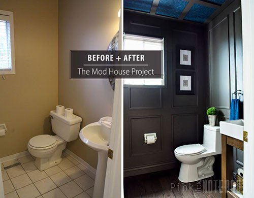 Powder Room Wall Decor Ideas Elegant Reveal Dated Powder Room Gets A Moody Makeover