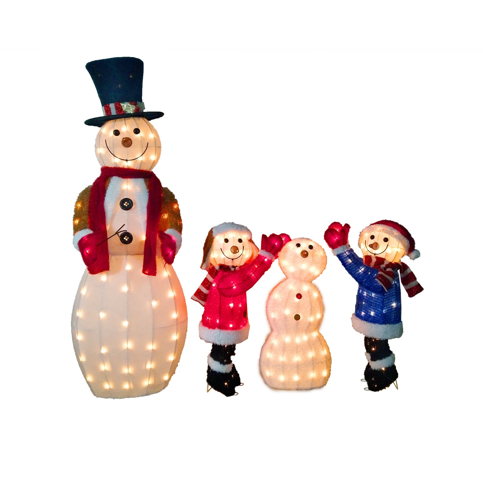 Pre Lit Snowman Outdoor Decor Luxury 52&quot; Snowman Family Pre Lit Outdoor Christmas Yard Decoration Festive Home Decor