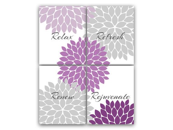Purple and Gray Wall Decor Best Of Purple &amp; Gray Bathroom Decor Modern Bathroom Art Bathroom