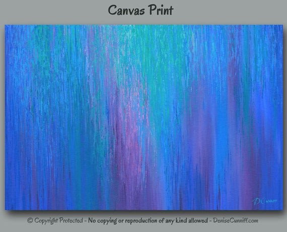 Purple and Teal Wall Decor Beautiful Abstract Print Teal Home Decor Cobalt Blue Wall Art