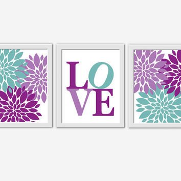 Purple and Teal Wall Decor Beautiful Baby Girl Nursery Wall Art Purple From Dezignerheartdesigns On