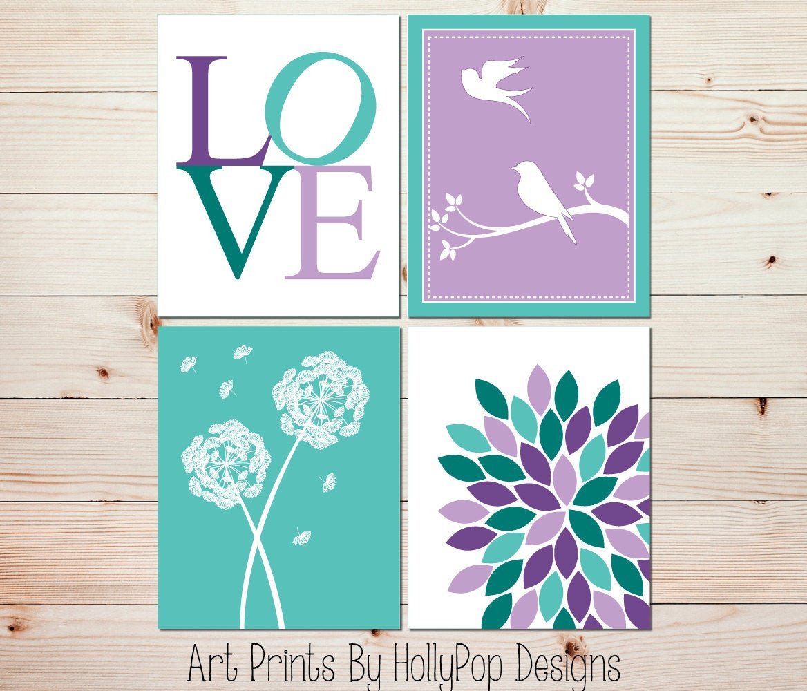 Purple and Teal Wall Decor New Purple Teal Nursery Art Baby Decor Floral Burst Dandelion Art