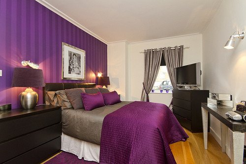Purple Wall Decor for Bedrooms Elegant Purple Bedroom Decor Ideas with Grey Wall and White Accent Home Interior and Decoration
