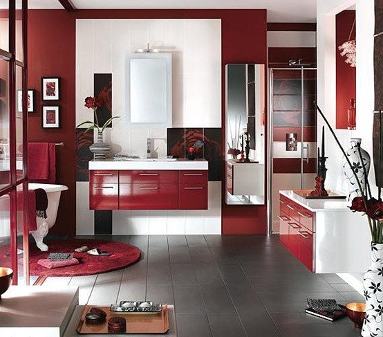 Red and Black Bathroom Decor Inspirational 39 Cool and Bold Red Bathroom Design Ideas Digsdigs