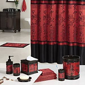 Red and Black Bathroom Decor Unique Amazon Red Black asian Designed Bathroom Polyester Shower Curtain Home &amp; Kitchen