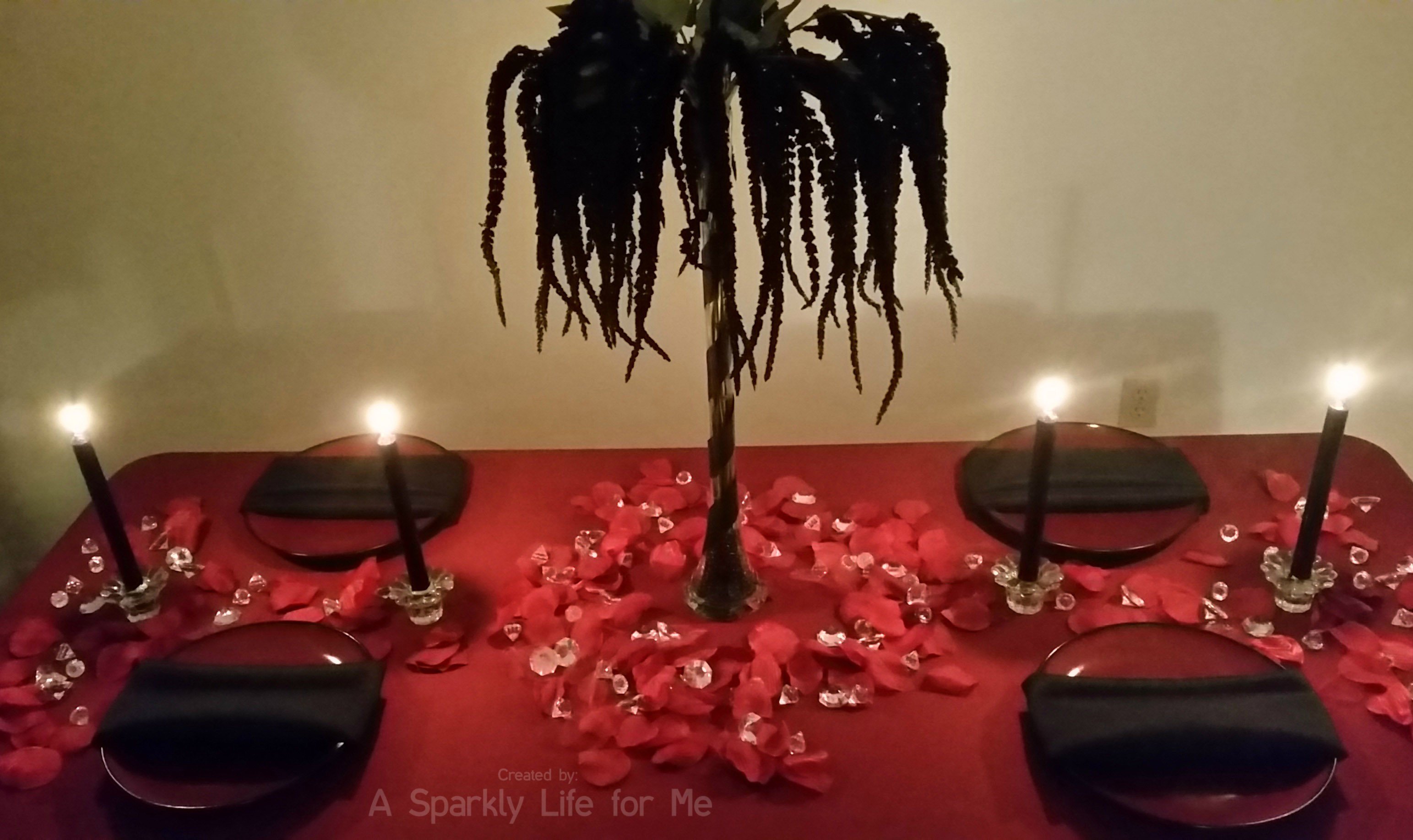 Red and Black Table Decor Fresh Glamorous Black Red and Crystal Valentine’s Day Table Decor A Sparkly Life for Me