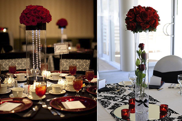 Red and Black Table Decor Fresh Wedding Decoration Ideas Red White and Black Table Centerpieces Everafterguide