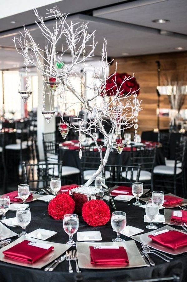 Red and Black Table Decor Inspirational Powerful Red and Black Wedding Décor Ideas